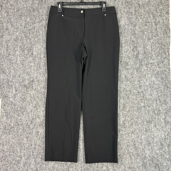 Chicos Pants Womens Medium Black Stretch Weekends Business Office Formal - Picture 1 of 9